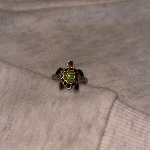 Turtle Ring with Green and Gold Accents